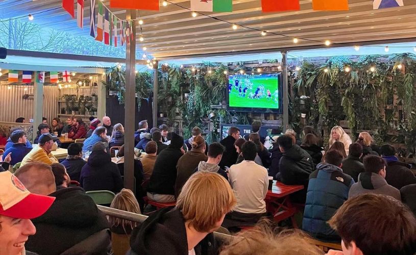 six nations in back garden at the  Bath Brew House